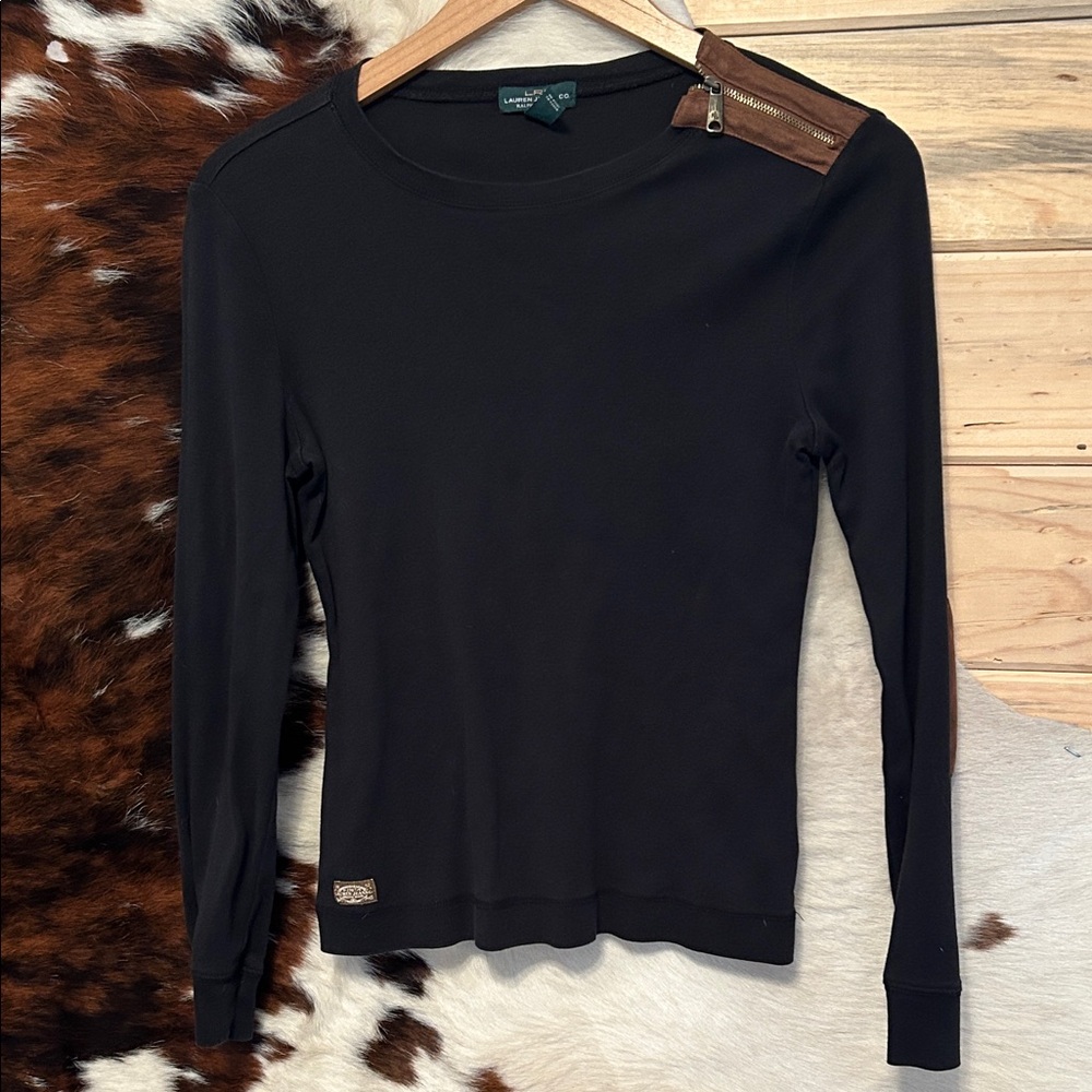 Ralph Lauren Black Long Sleeve Tee Size Medium